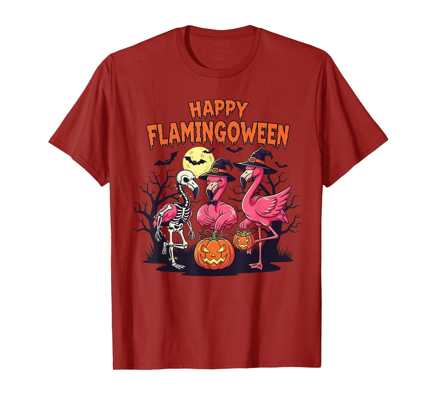 Happy Flamingoween Flamingo Halloween Costume Party Design T-Shirt