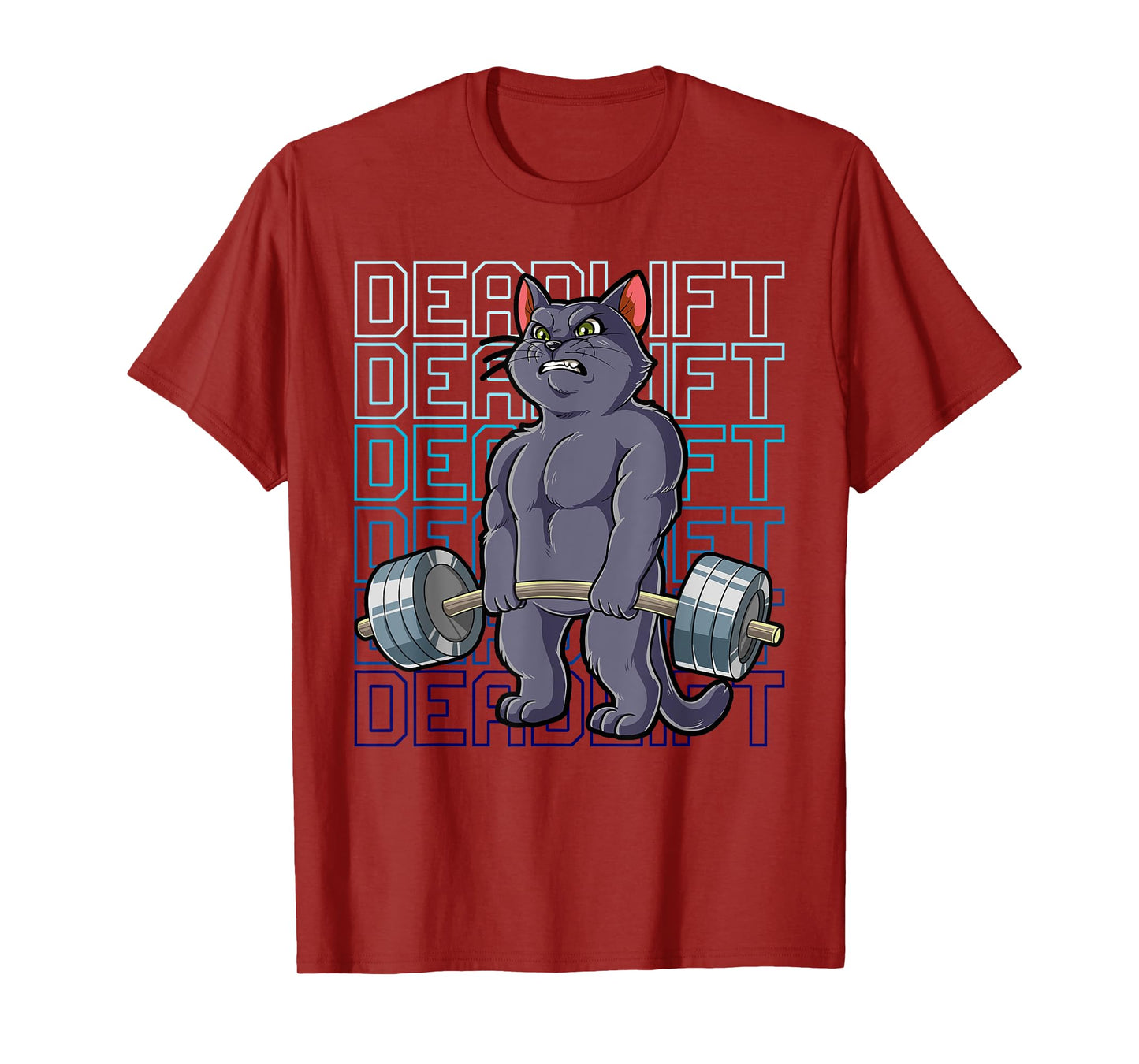 Cat Gym Weight Training Deadlift Men Women T-Shirt