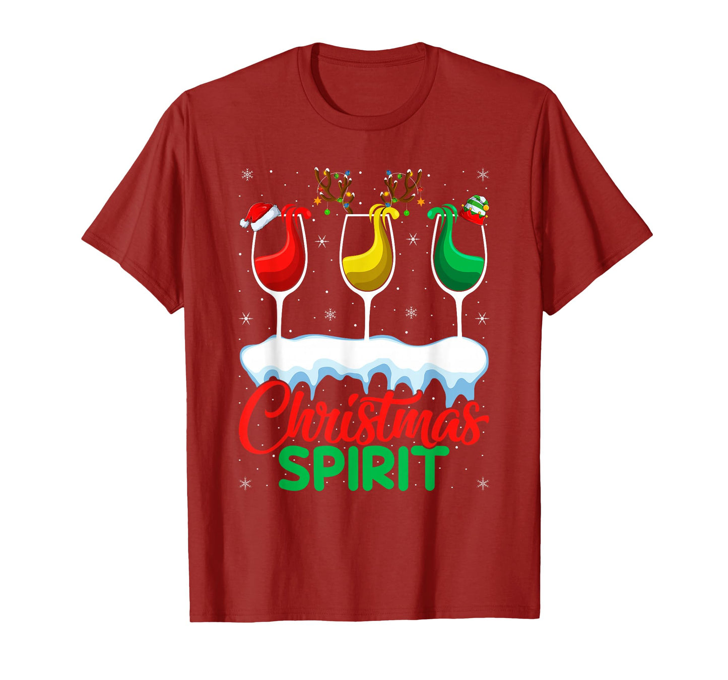 Christmas Spirits Beer Wine Drinking Xmas Holiday Party T-Shirt