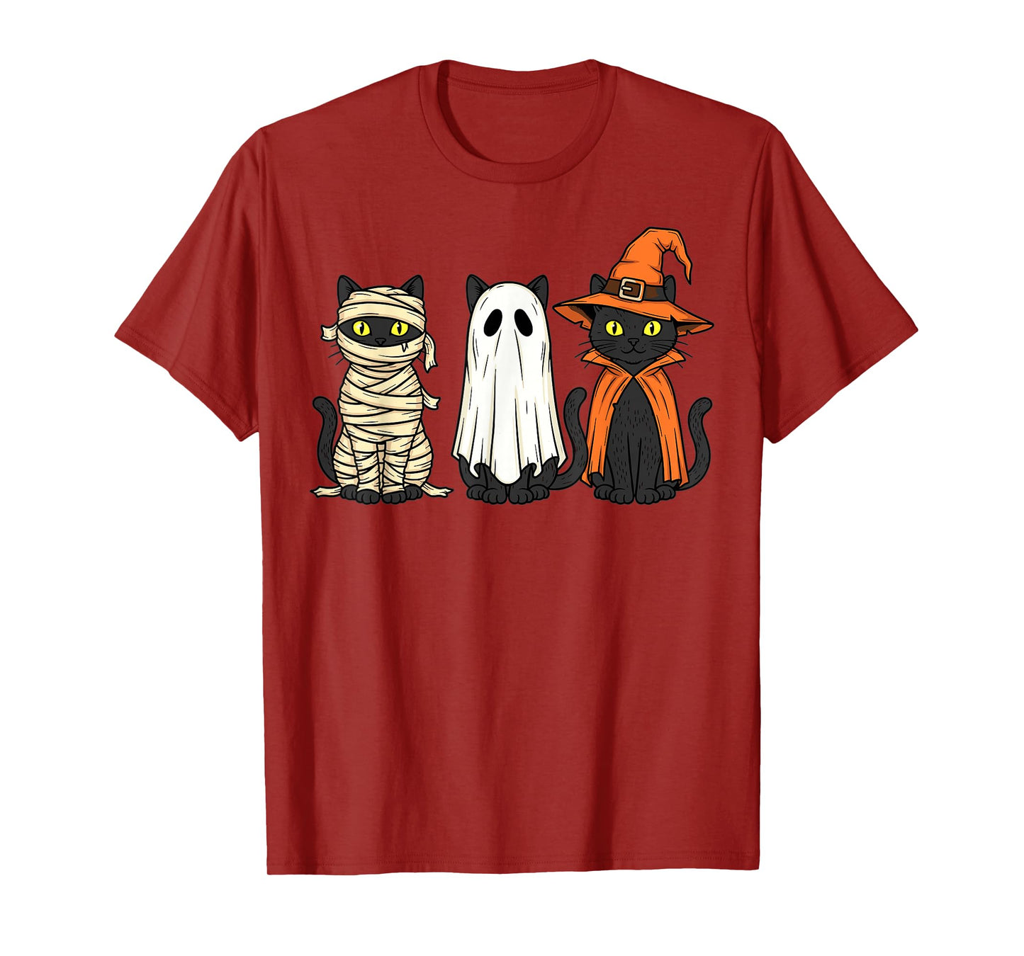 Halloween Black Cats Witch Ghost Mummy Cute Costume Art T-Shirt