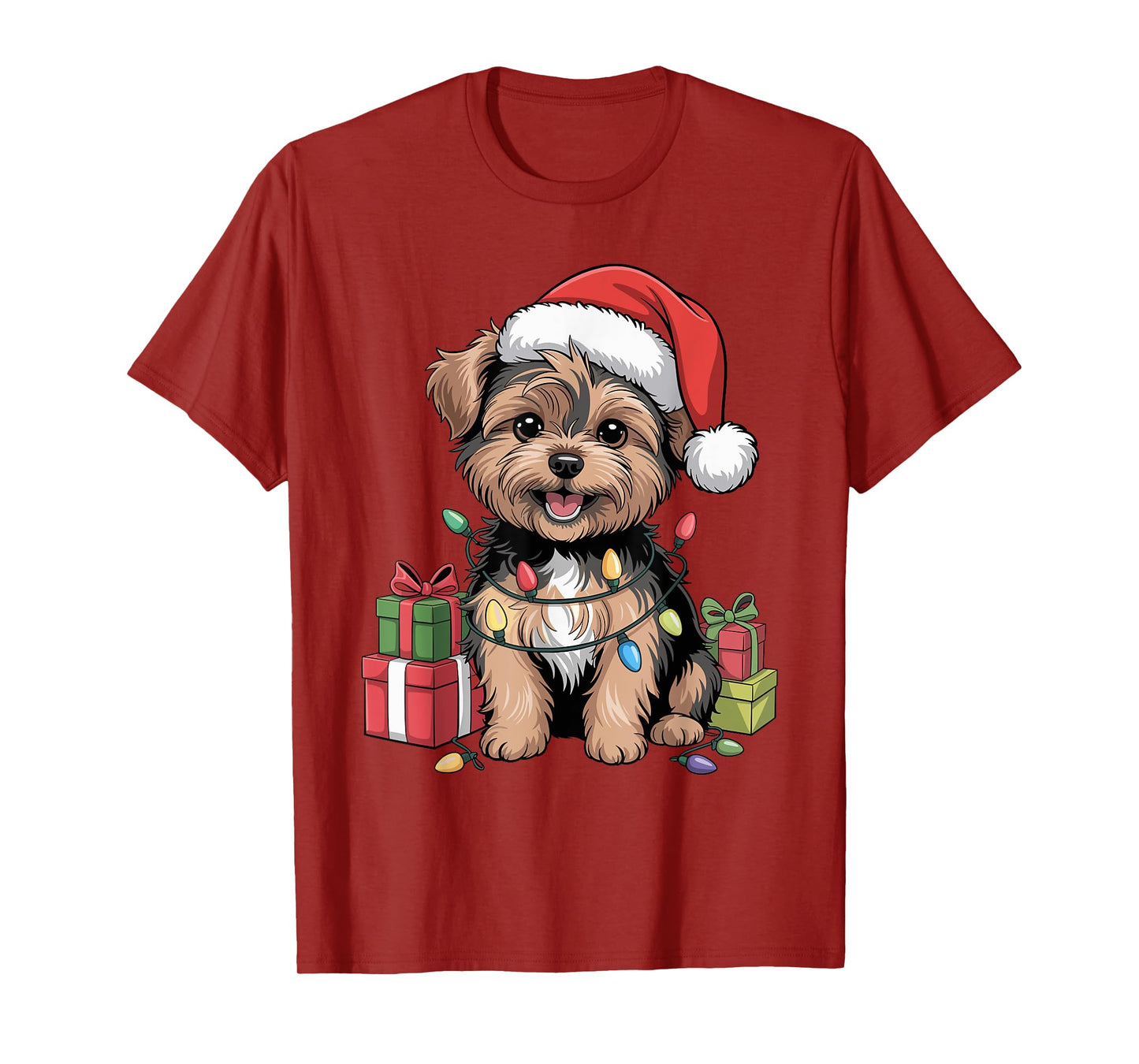 Cute Yorkipoo Christmas Xmas Design Funny Dog Lover Holiday T-Shirt