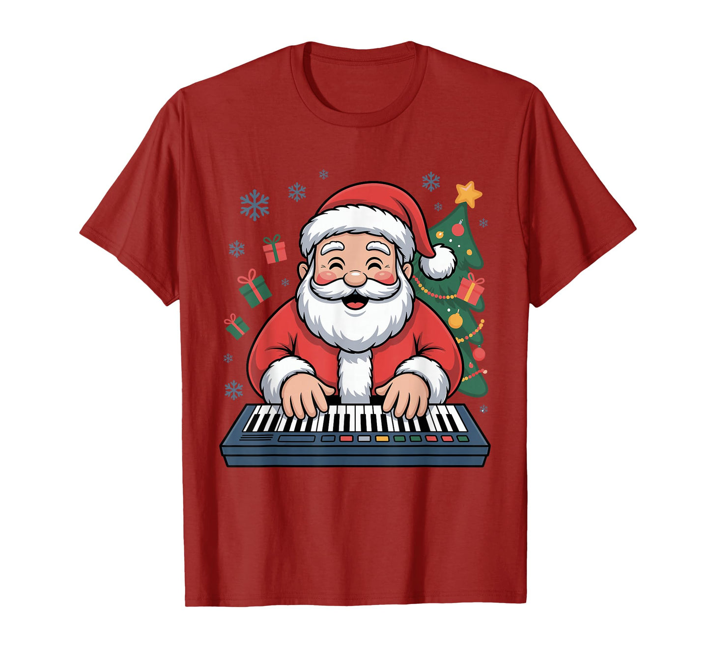 Funny Santa Christmas Design Digital Keyboard Holiday Pajama T-Shirt