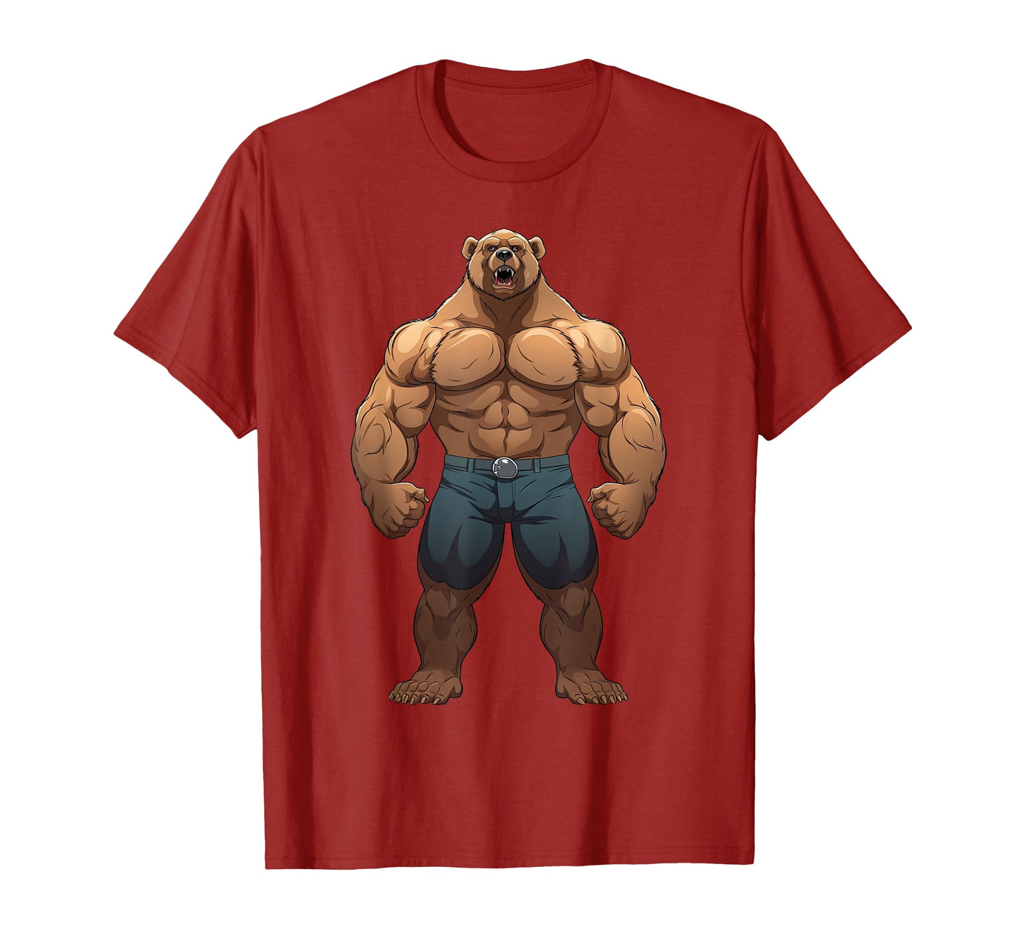 Bear Bodybuilder Muscular Body Gym Fitness Weightlifting T-Shirt