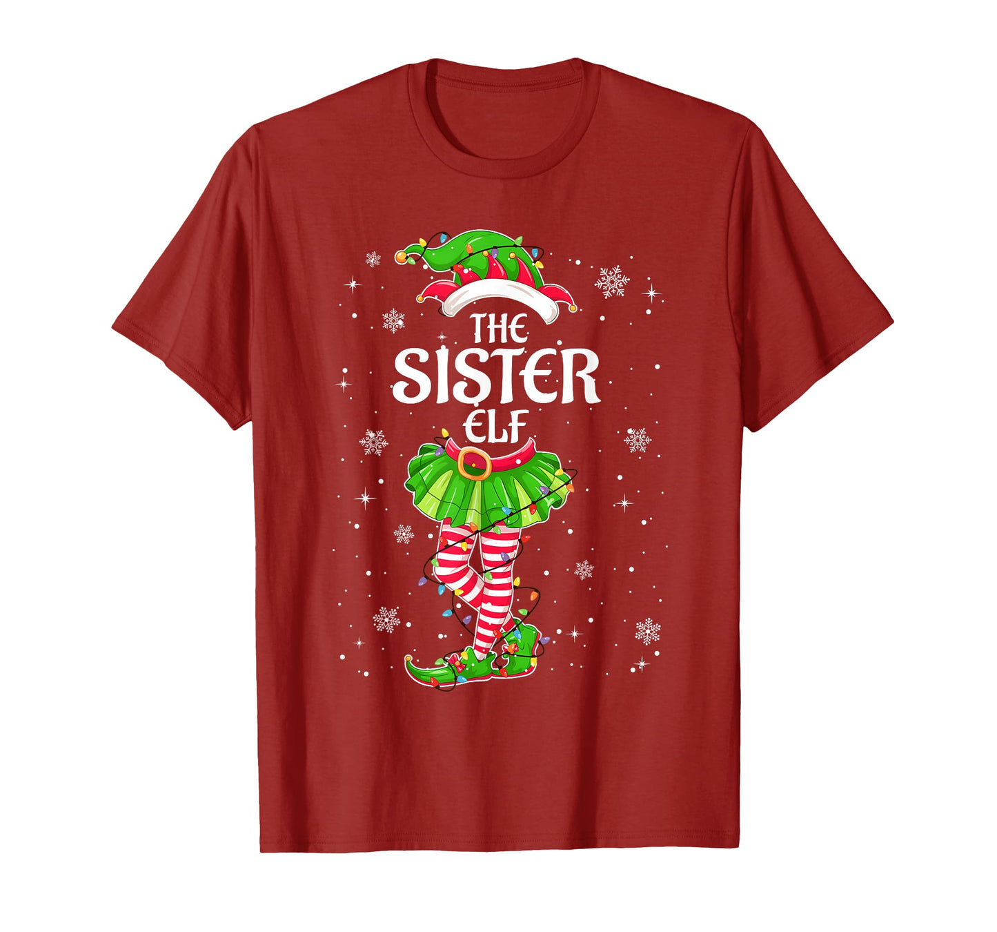 Funny The Sister Elf Family Matching Christmas Pajamas T-Shirt