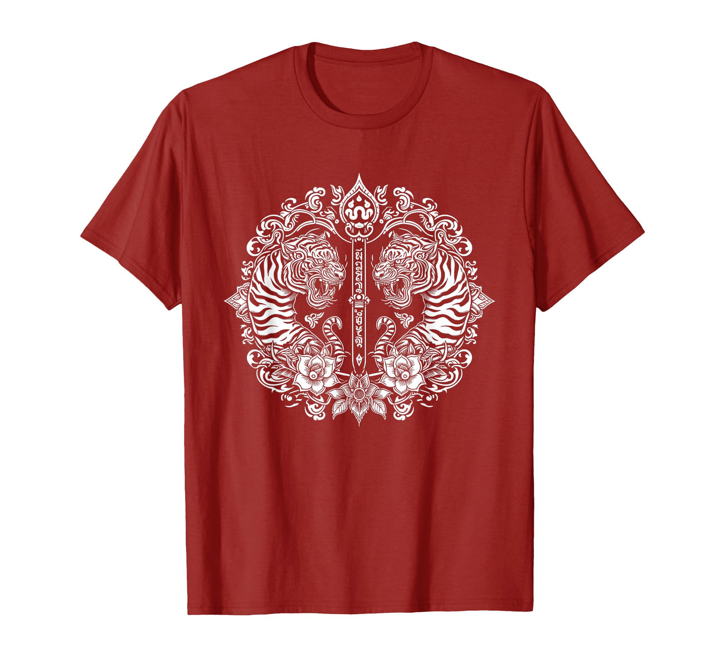 Sak Yant Muay Thai Art Tattoo Twin Tiger Kickboxing Thailand T-Shirt