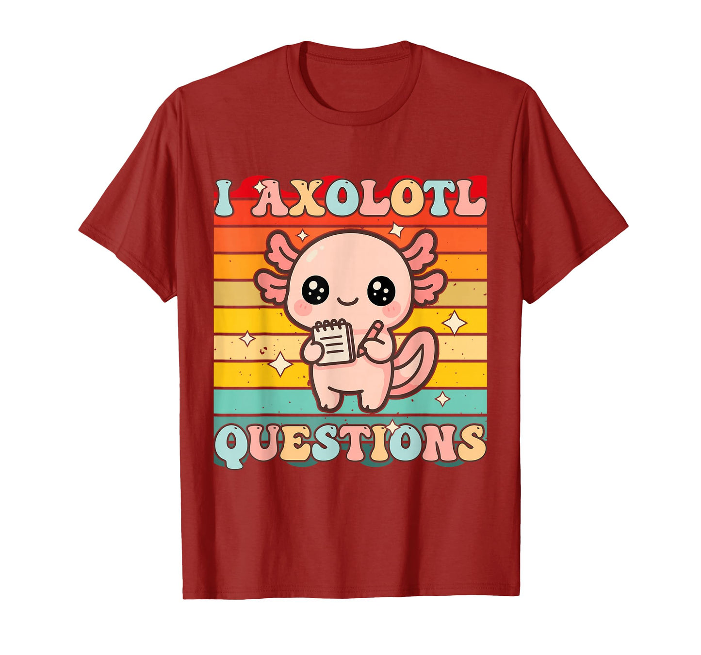 I Axolotl Questions Funny Adults Youth Kids Retro Vintage T-Shirt