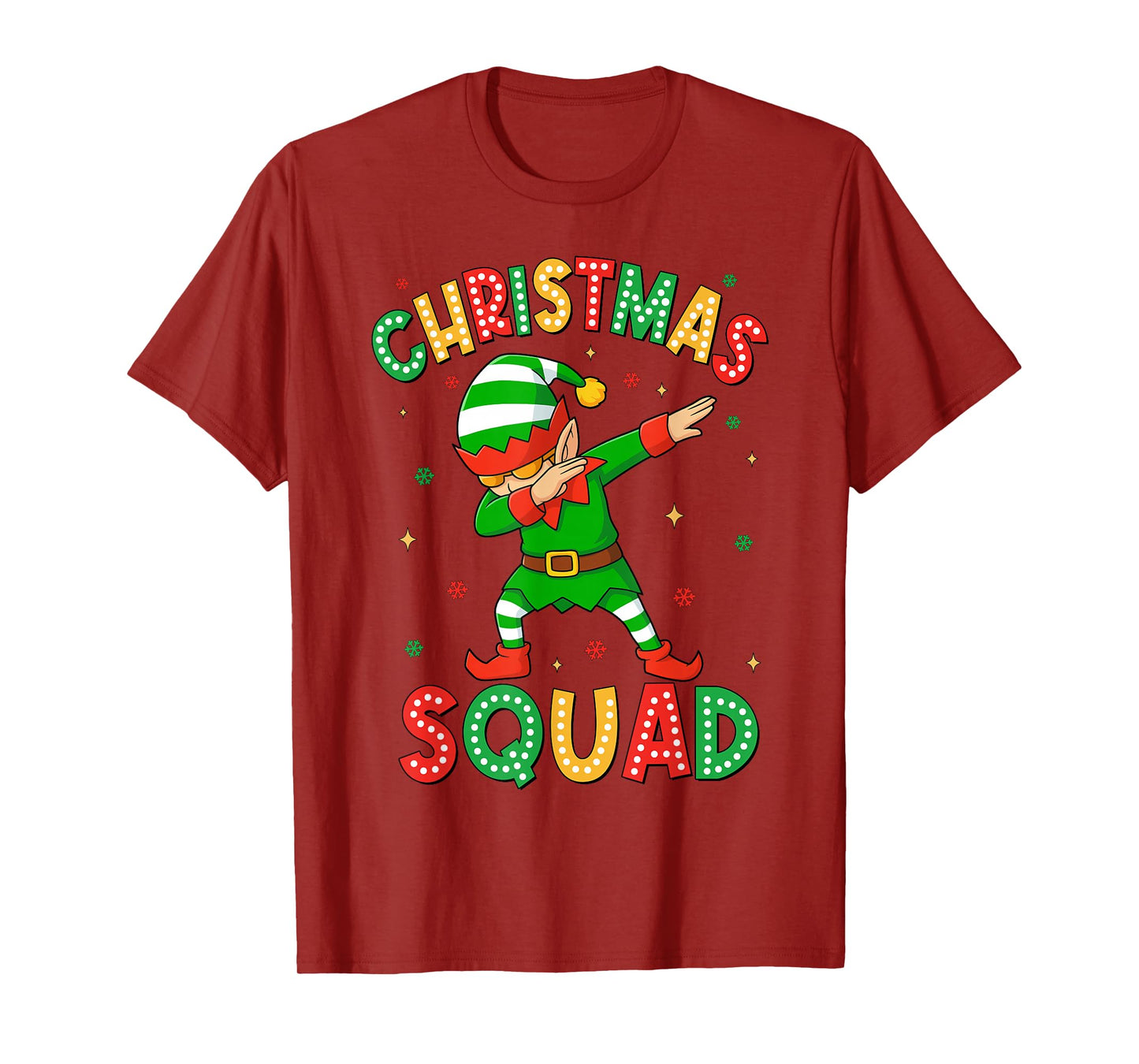 Dabbing Christmas Squad Santa Elf Family Matching Pajamas T-Shirt