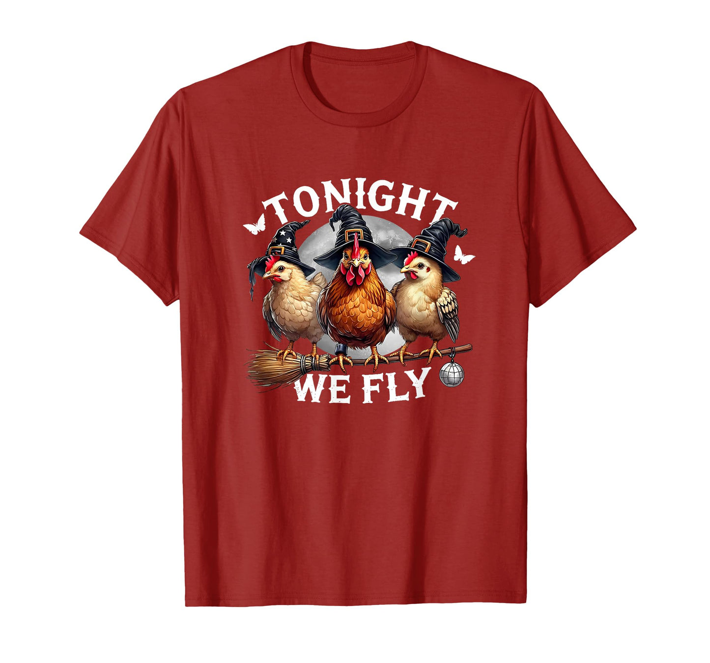Tonight We Fly Funny Chicken Spooky Season Farm Halloween T-Shirt