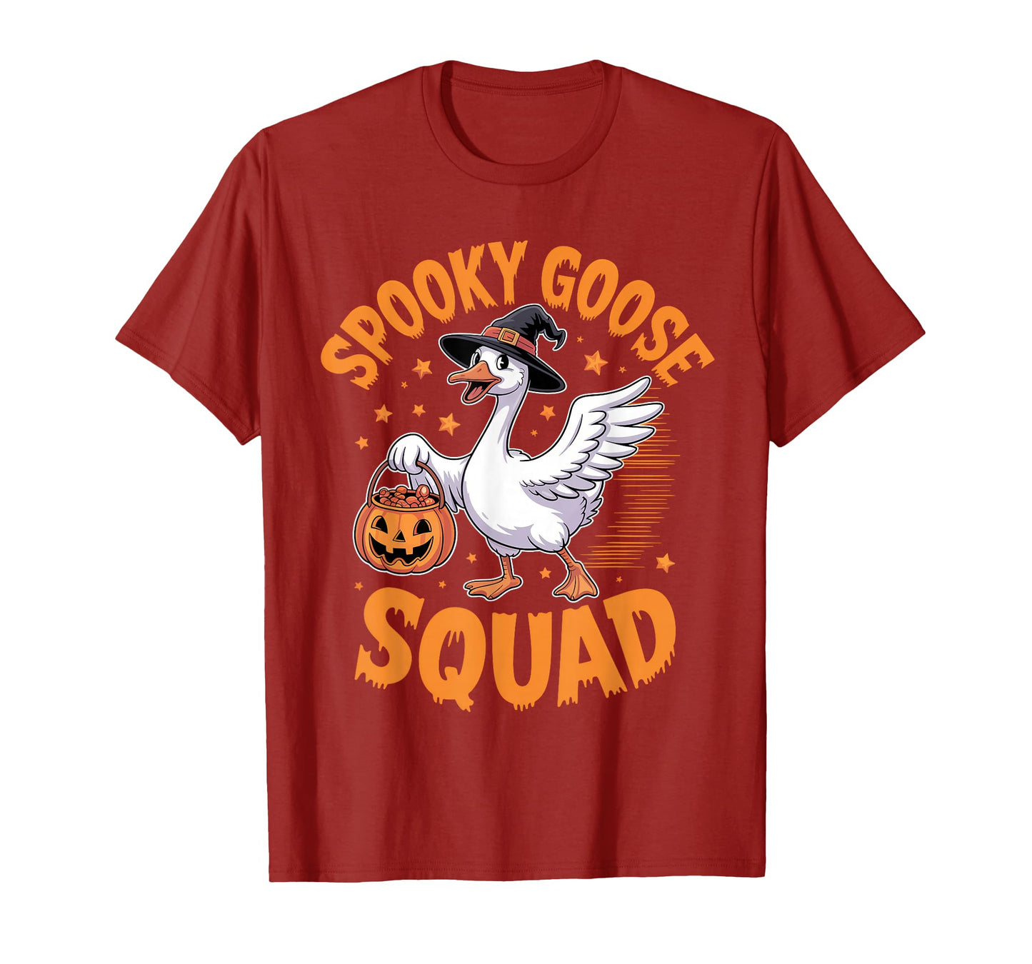 Spooky Goose Squad Funny Halloween Honktastic Haunt Crew Tee T-Shirt