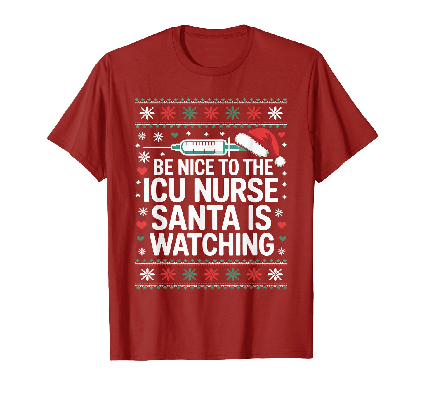 Funny ICU Nurse Ugly Christmas Sweater Critical Care Xmas T-Shirt