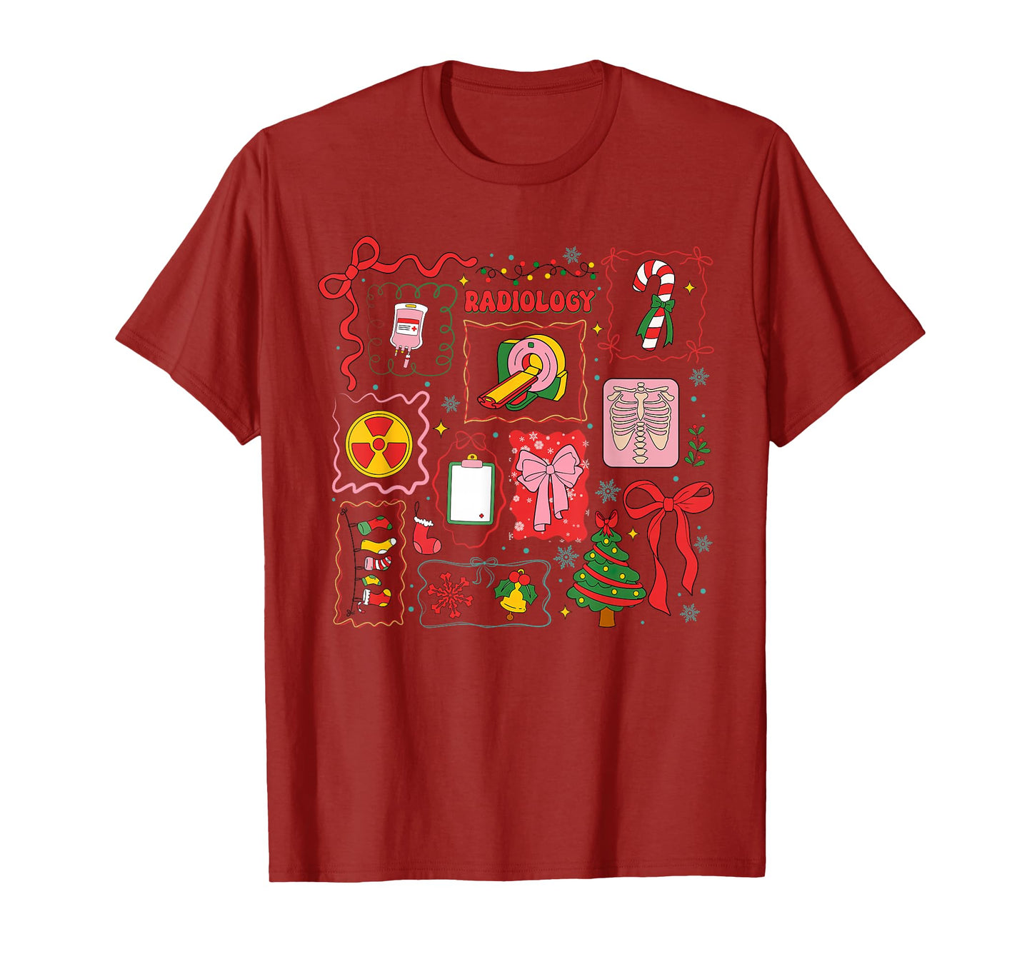 Radiology Christmas Coquette Bow X-Ray Tech Radiology Xmas T-Shirt