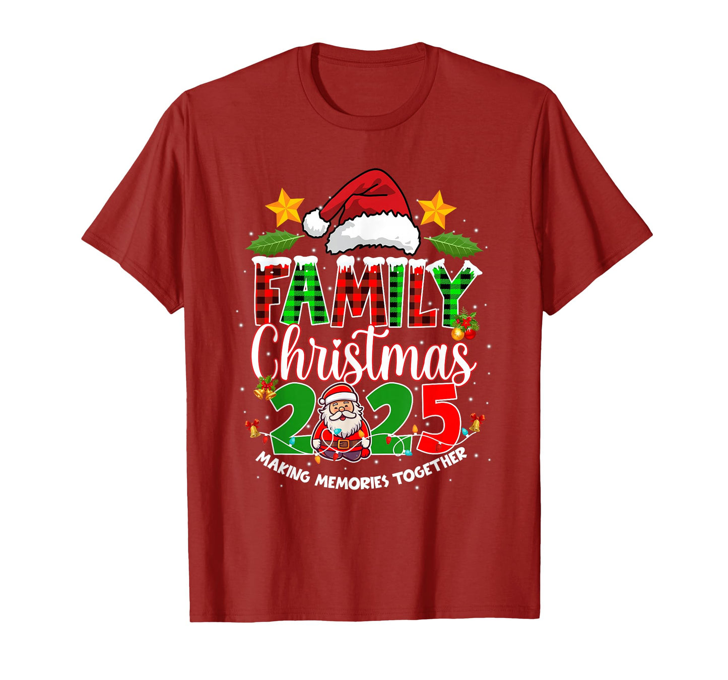 Family Christmas 2025 Matching Squad Santa Hat Xmas Pajama T-Shirt