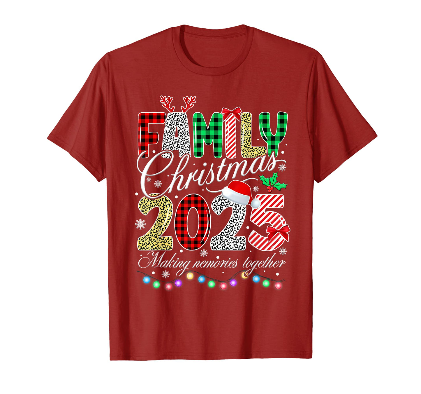 Family Christmas 2025 Making Memories Together Xmas Lights T-Shirt