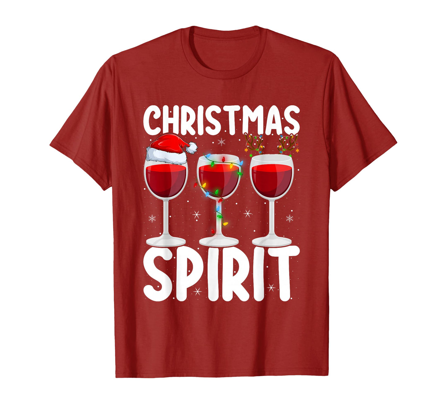 Christmas Spirits Funny Wine Drinking Xmas Holiday Party T-Shirt