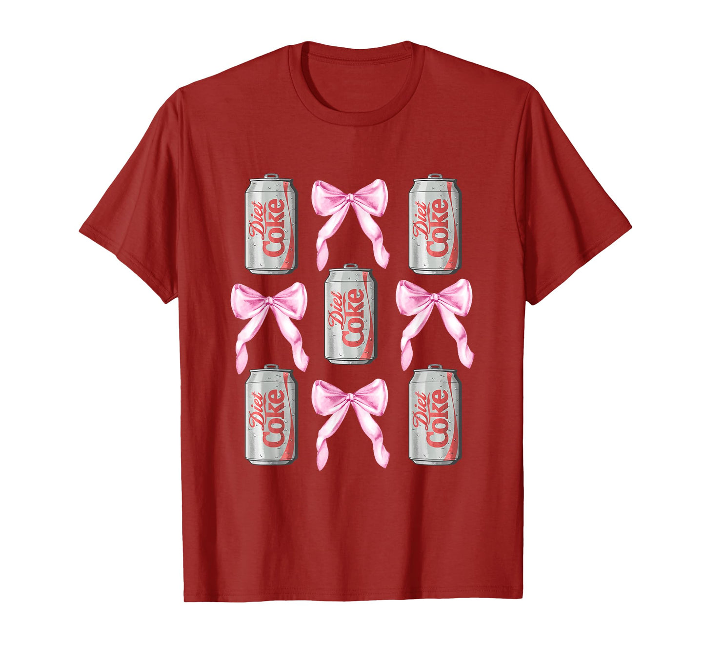 Coca-Cola Diet Coke & Pink Bows Collage Logo Vintage T-Shirt