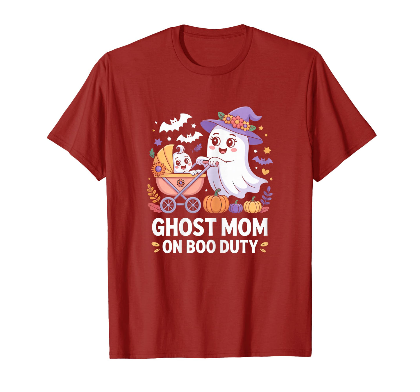 Ghost Mom On Boo Duty Cute Halloween Woman Mom Shirt T-Shirt