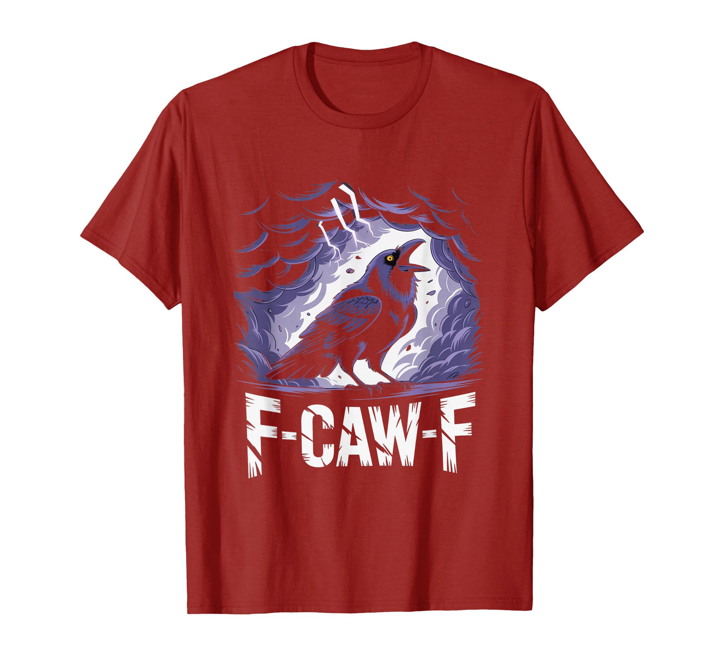F-Caw-F Crow Funny Gothic Moon Black Bird Halloween T-Shirt