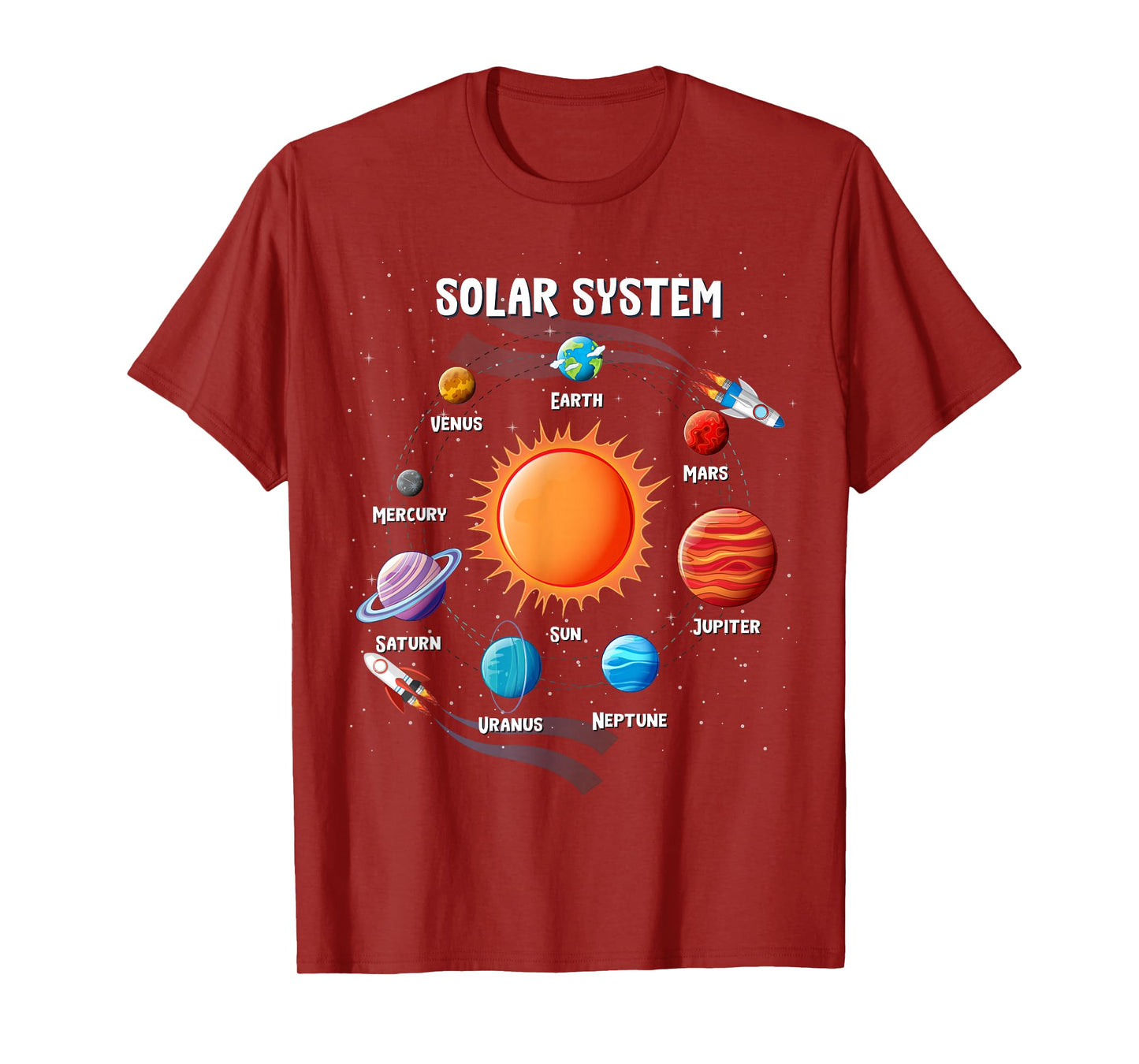 Funny Solar System Astronauts Space Video Games Men Women T-Shirt