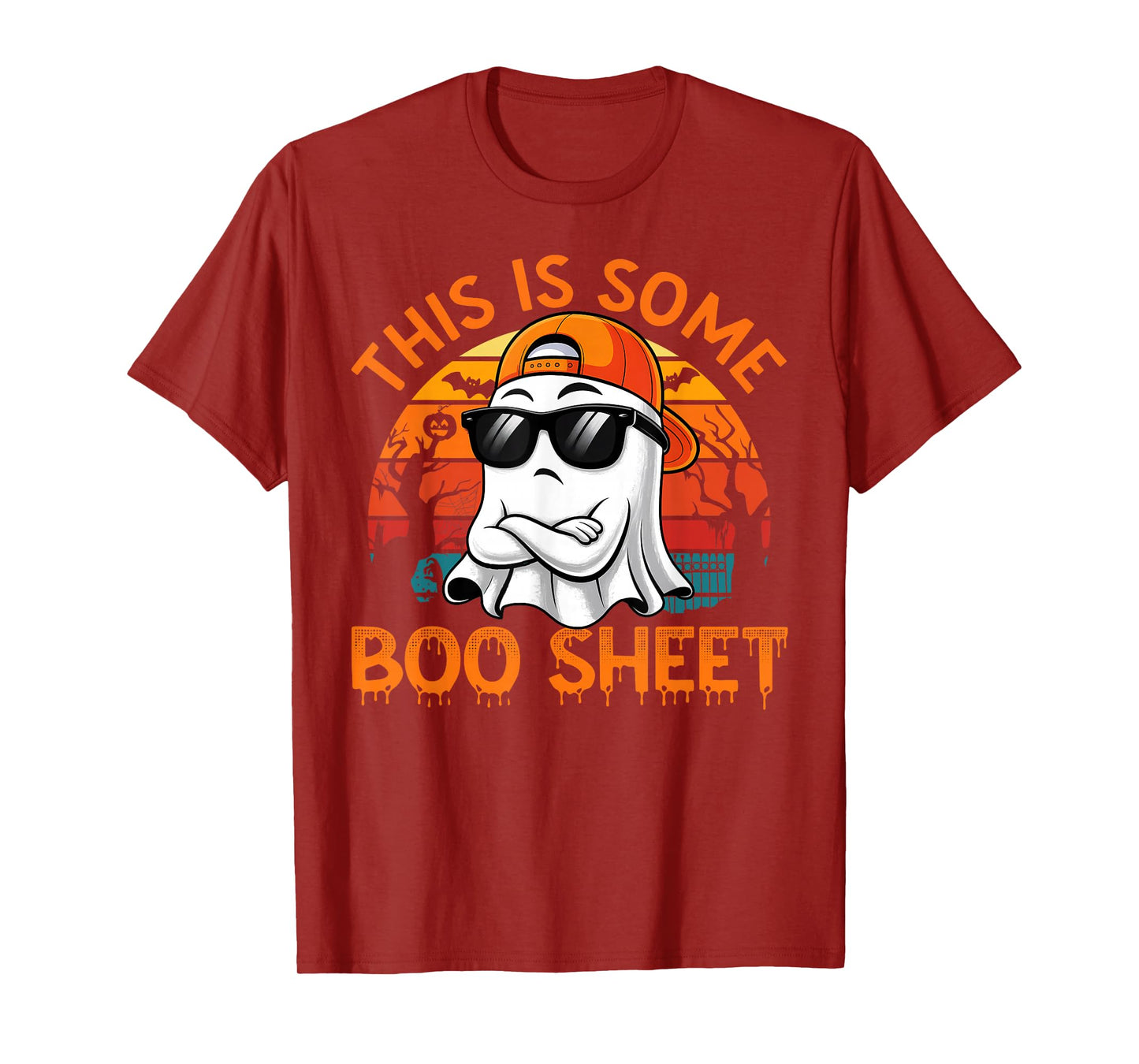 Funny Halloween This is Some Boo Sheet Ghost Retro Men Boys T-Shirt
