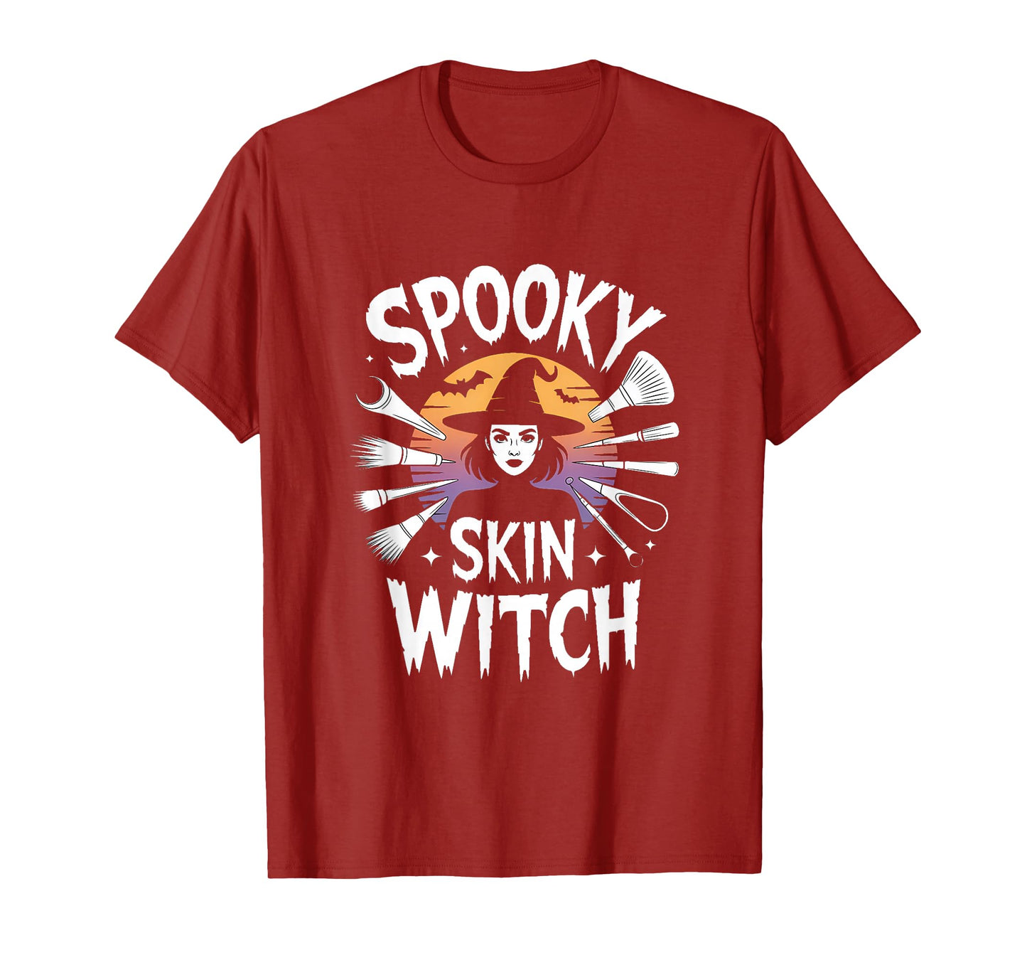Spooky Skin Witch Halloween Esthetician Retro T-Shirt