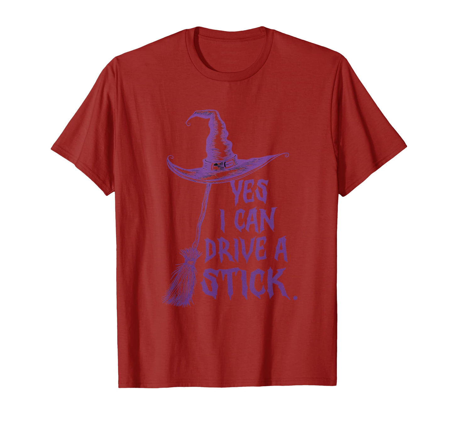 Funny Hallowen Yes I Can Drive A Stick Spooky Witch T-Shirt
