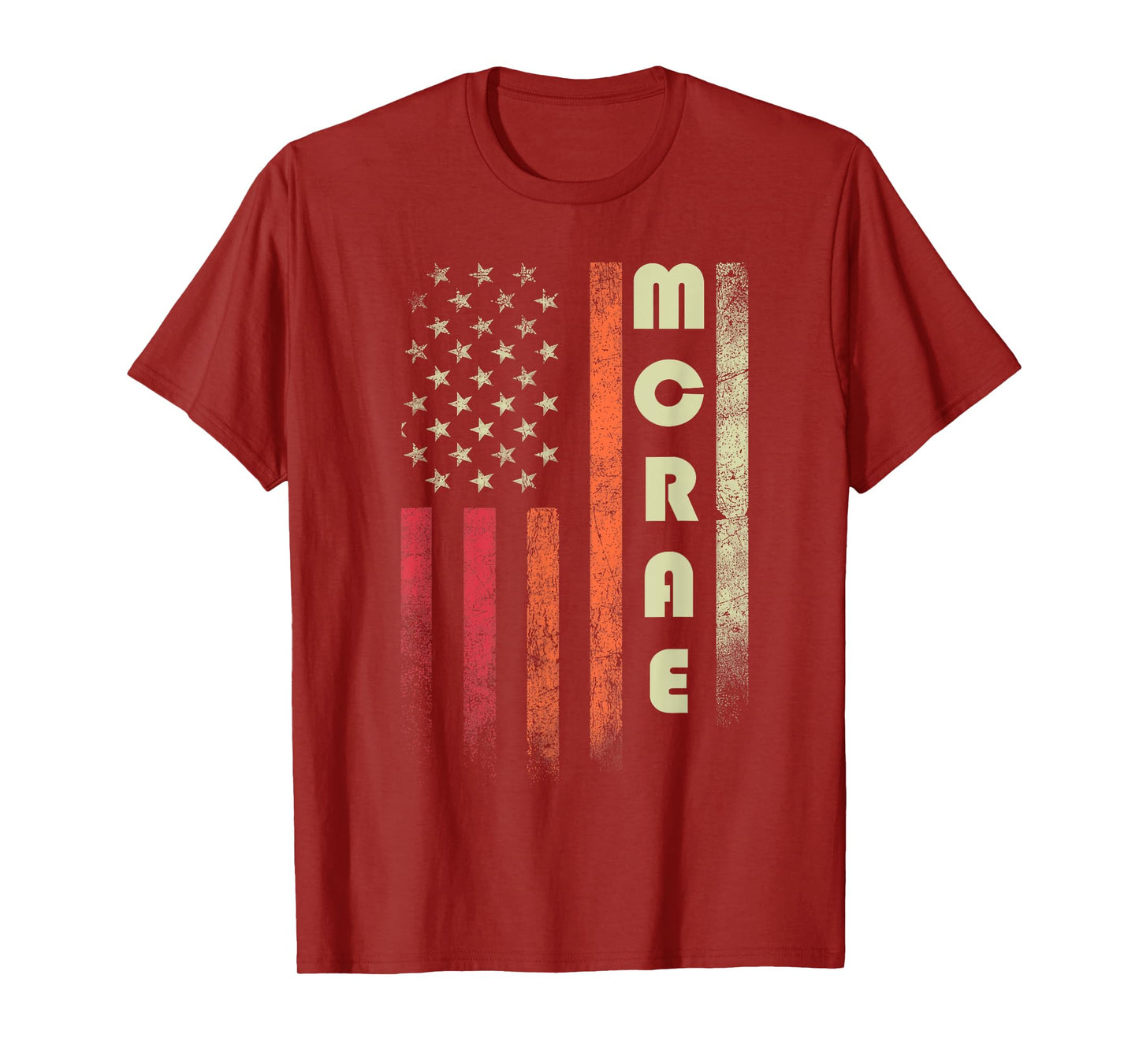 MCRAE Surname Funny Retro Vintage Birthday American Flag T-Shirt