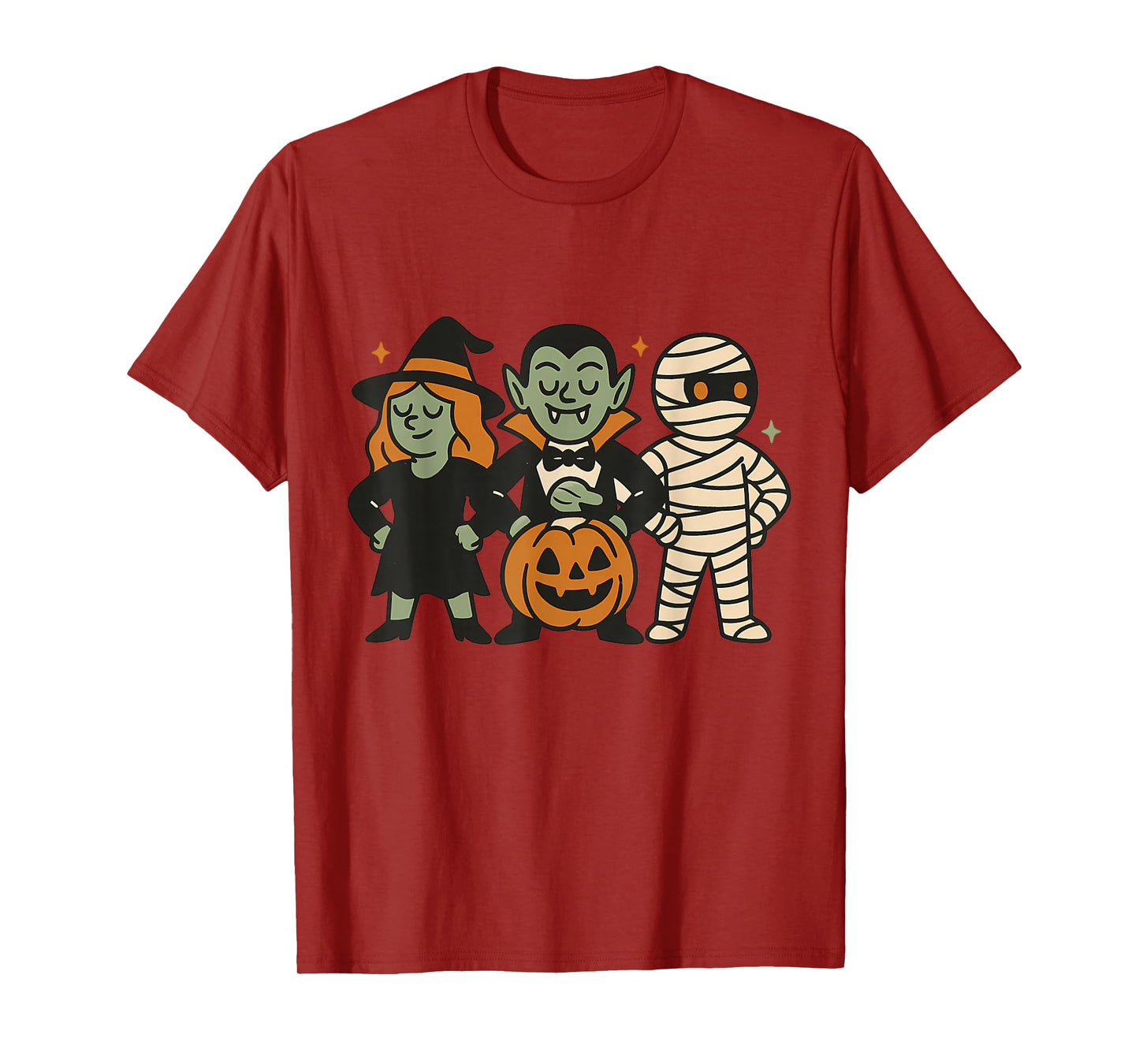 Spooky Squad Halloween Fun: Witch, Vampire, Mummy T-Shirt
