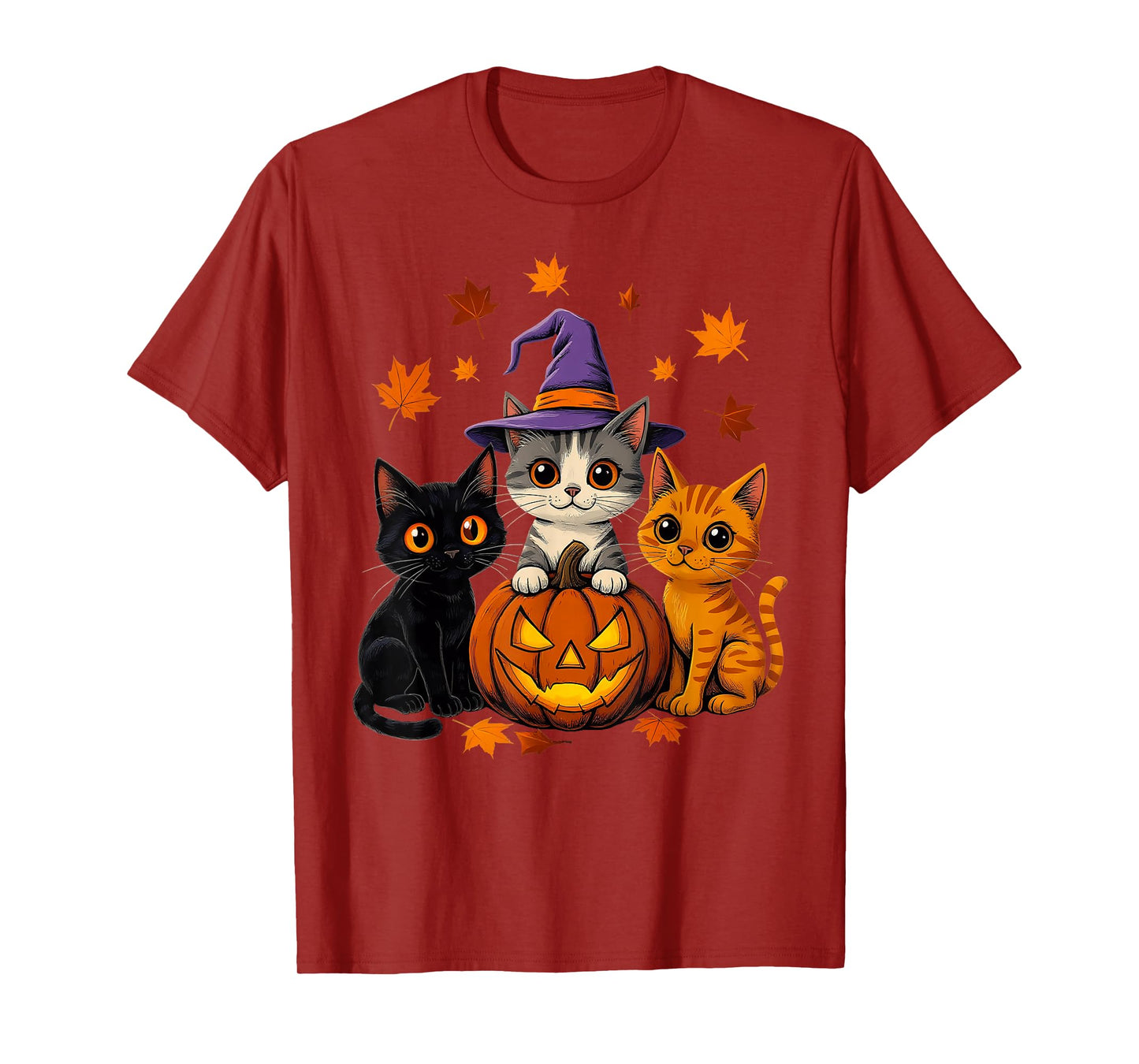 Halloween Kittens and Pumpkin Spooky Cats Lover Men Women T-Shirt