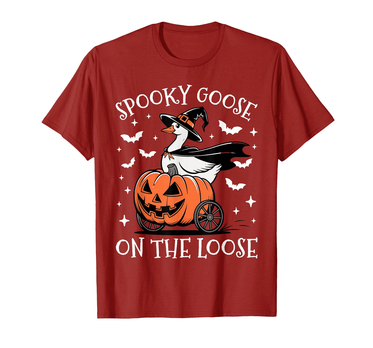 Spooky Goose On The Loose Funny Goose Witch Animal Halloween T-Shirt