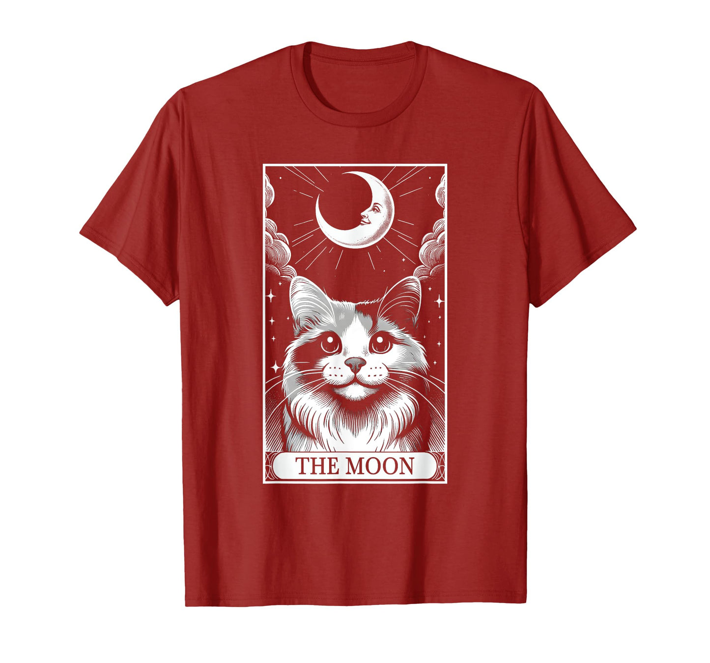 Tarot Card Vintage Crescent Moon Calico Cat Mom Cat Lovers T-Shirt for Men Women Kids
