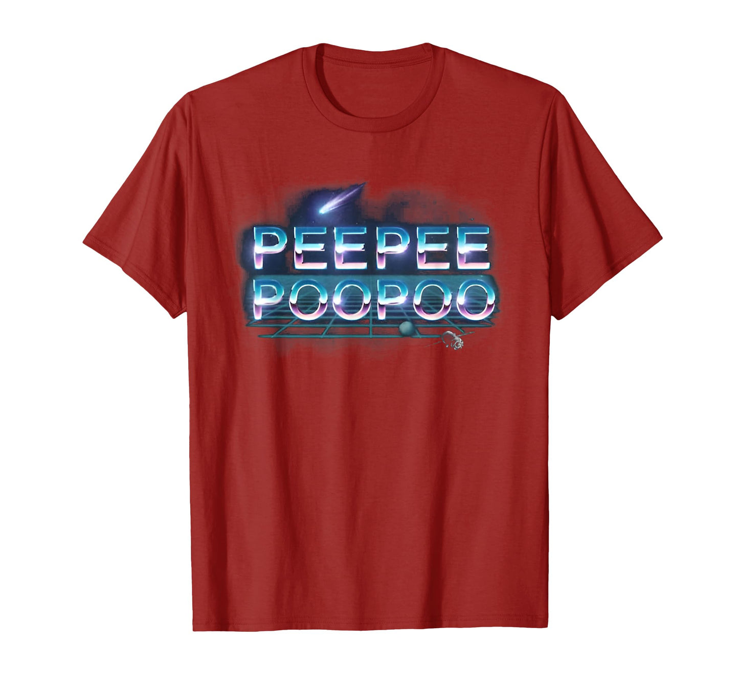 Peepeepoopoo Black Retro Humor T-Shirt, Unisex-Adults, Small