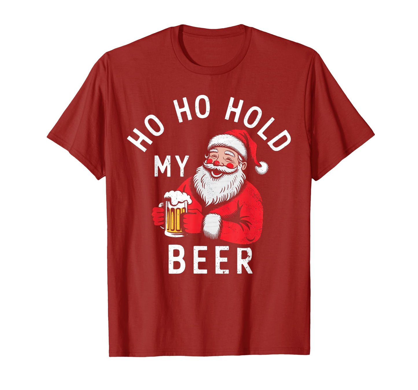 Ho Ho Hold My Beer Christmas Drinking Santa Gifts T-Shirt