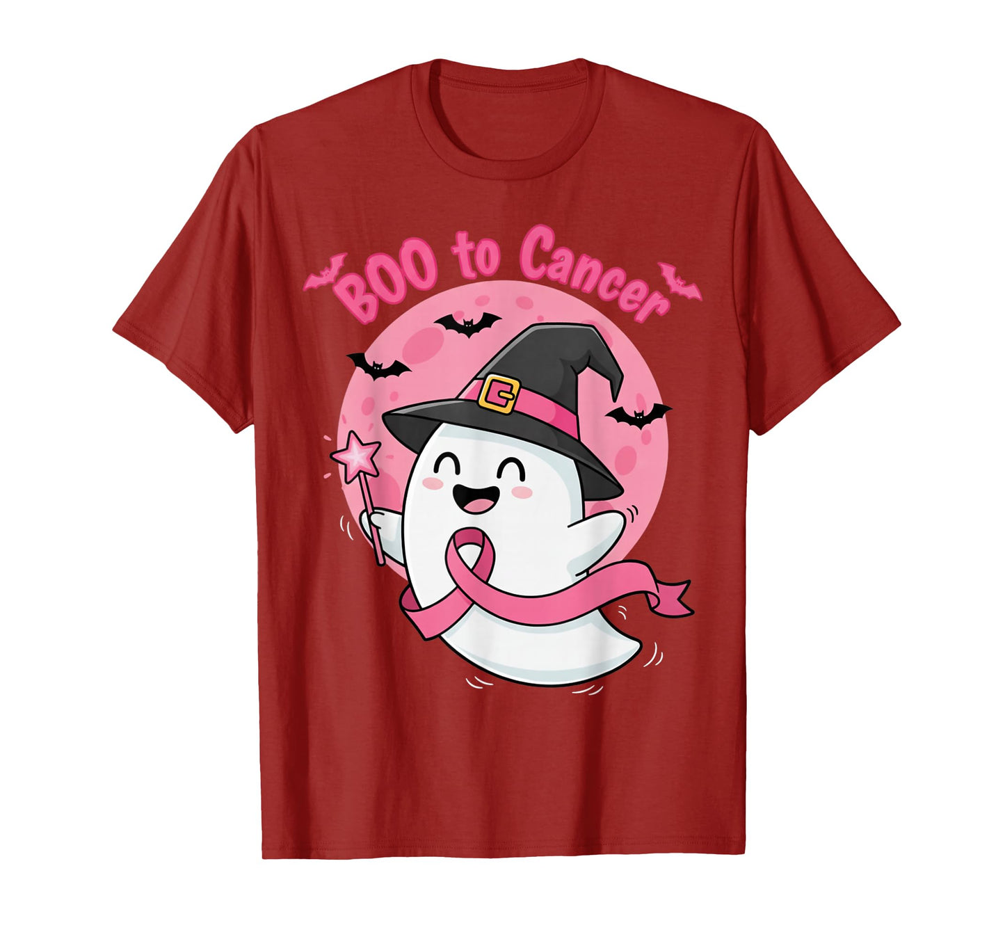 Boo to Cancer Cute Ghost Halloween Breast Cancer Awareness T-Shirt