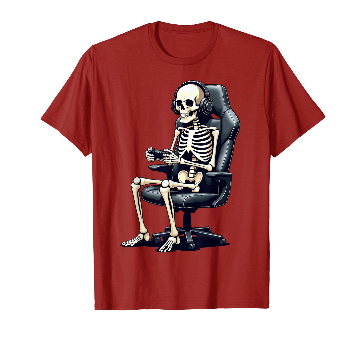 Halloween Skeleton Gamer Video Gaming Boys Girls Men Women T-Shirt