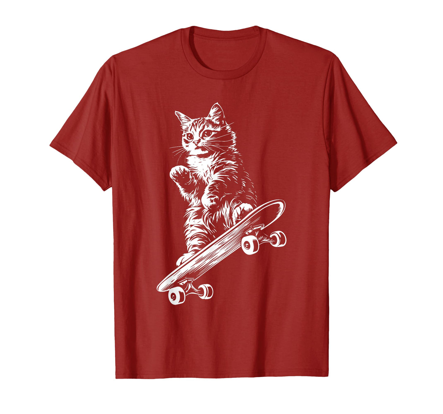 Funny Cat Skateboard Skater Graphic T-Shirt
