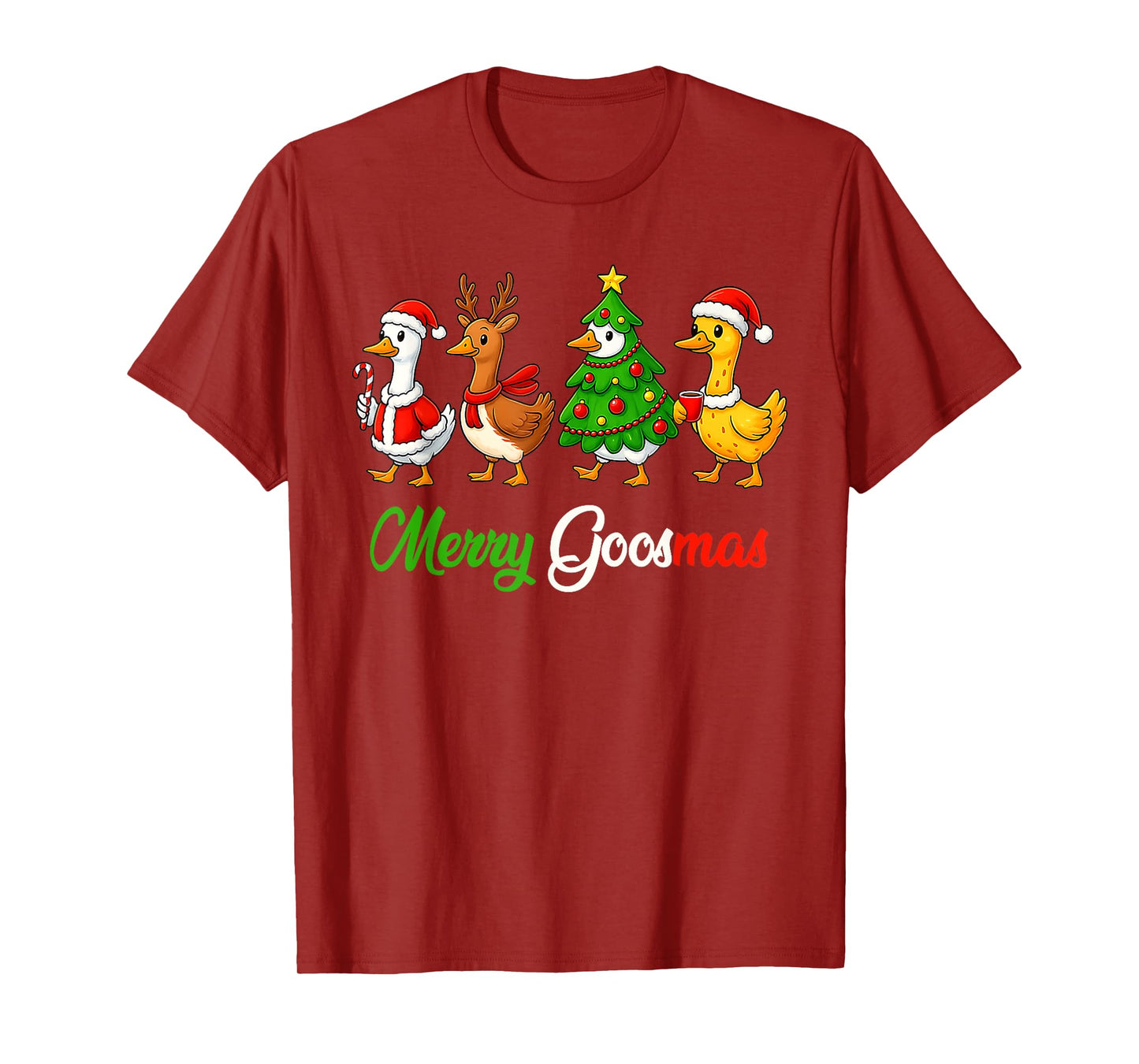 Merry Goosmas Funny Christmas Goose Holiday T-Shirt