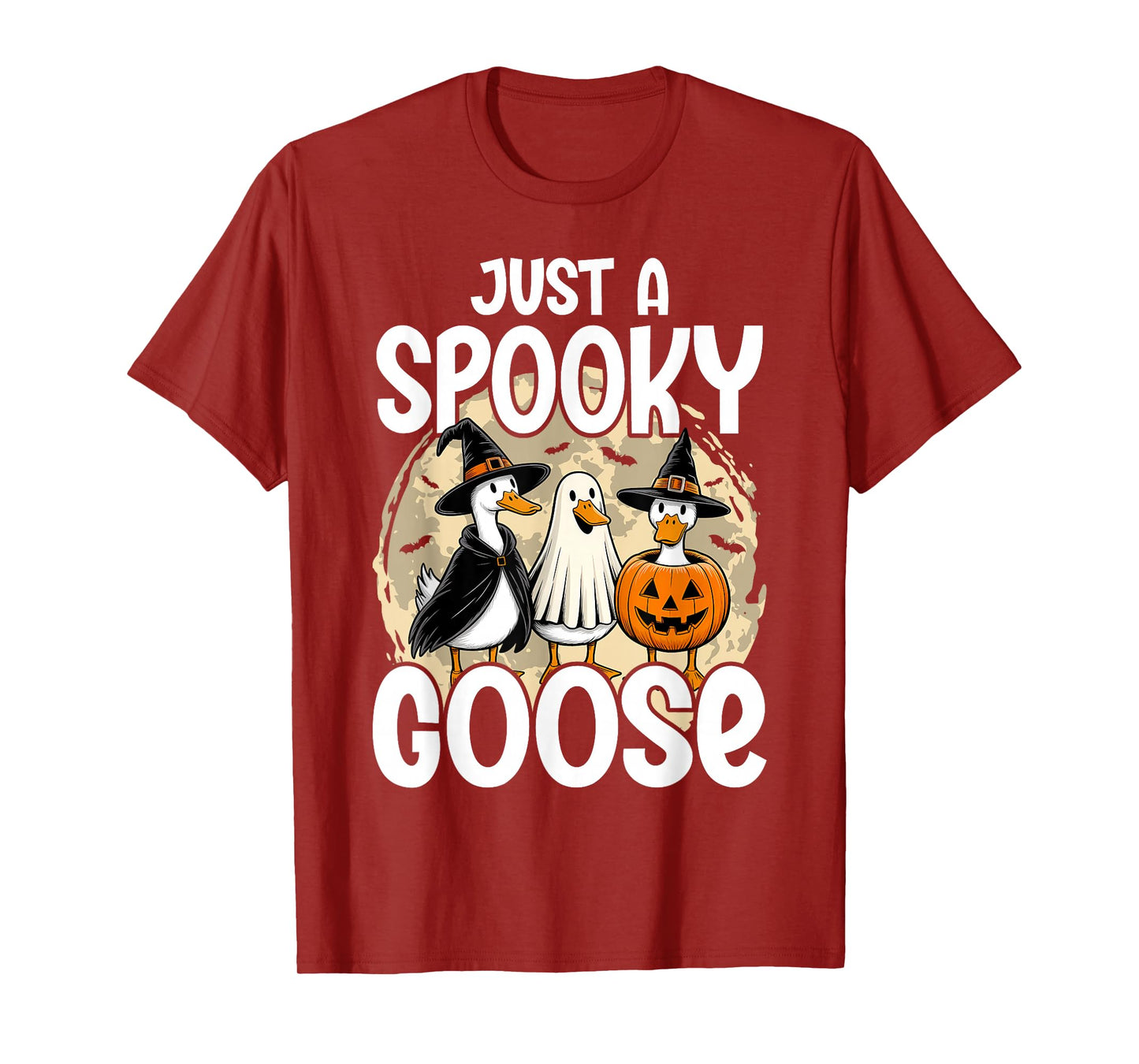 Spooky Goose Halloween Ghost Witch Pumpkin Costume Party T-Shirt