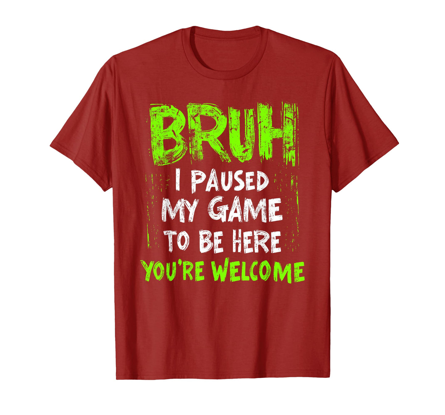 Funny Video Gamer Bruh I Paused My Game Teen Boys Gaming T-Shirt