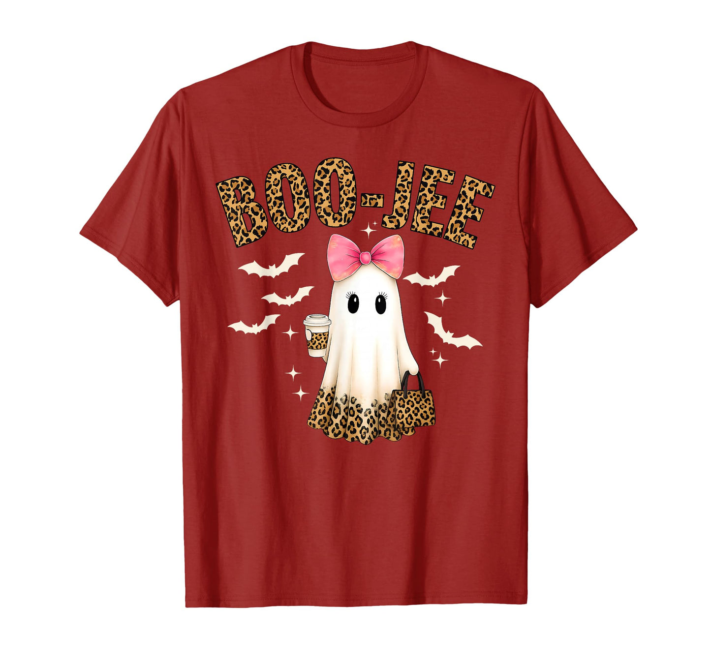 Boo JEE Boujee Pink Ghost Halloween October Vibes T-Shirt