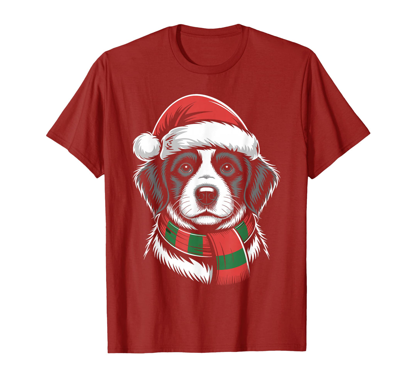Afador Dog Xmas Santa Hat Scarf Christmas Costume T-Shirt