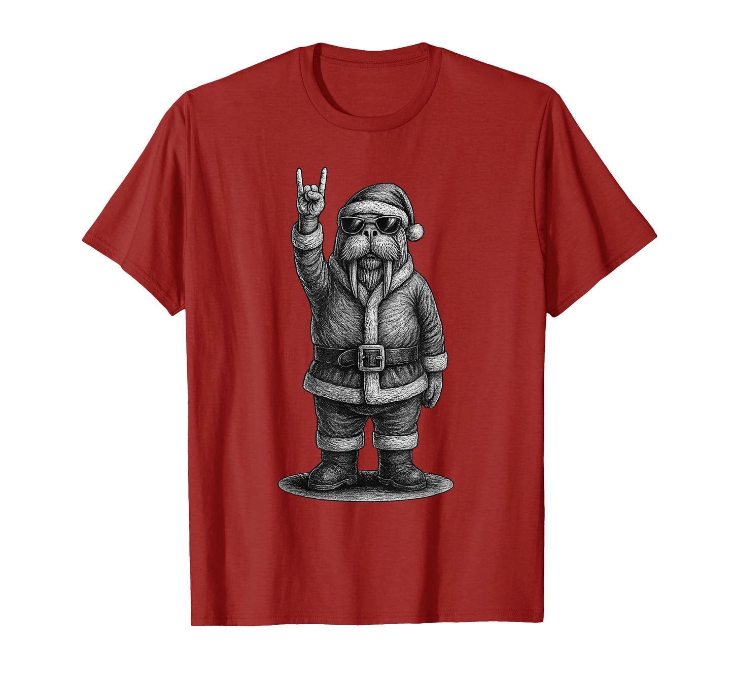Walrus Rock Music Christmas Animal Lover T-Shirt