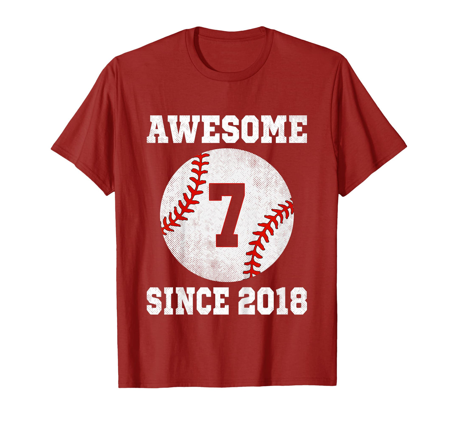 Kids 7th Birthday Baseball Player 7 Years Old Vintage Sports T-Shirt