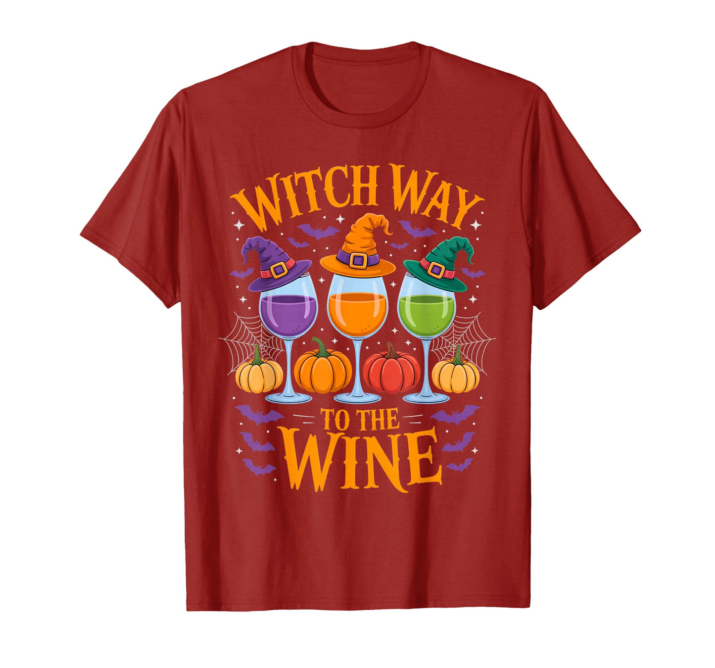 Witch Way to The Wine Funny Halloween Drinking Humor Outfit T-Shirt
