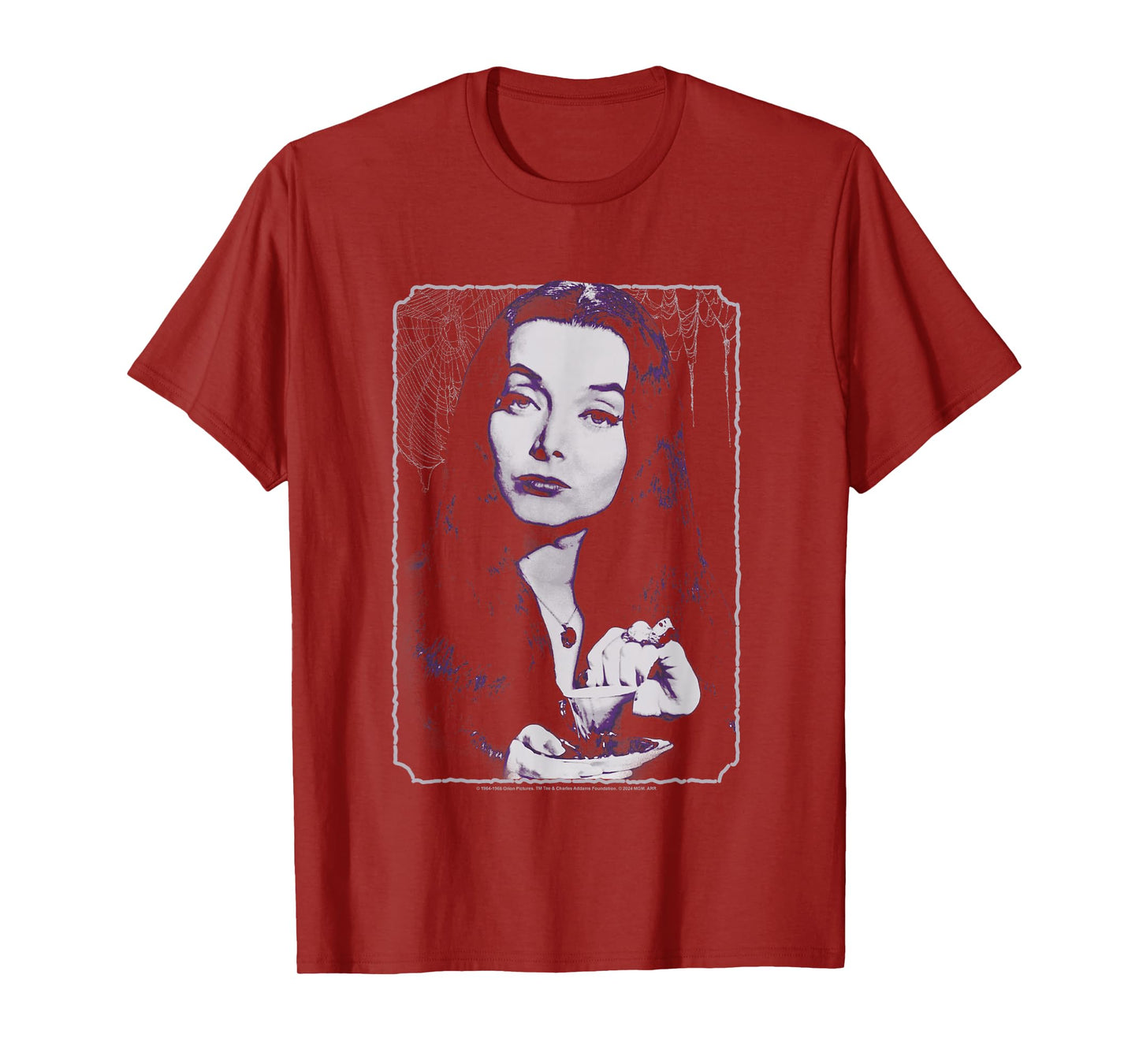 The Addams Family Morticia Drinking Tea Vintage Portrait T-Shirt