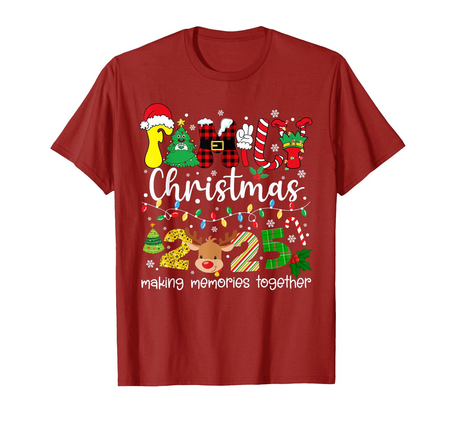 Family Christmas 2025 Matching Squad Santa Elf Funny Xmas T-Shirt