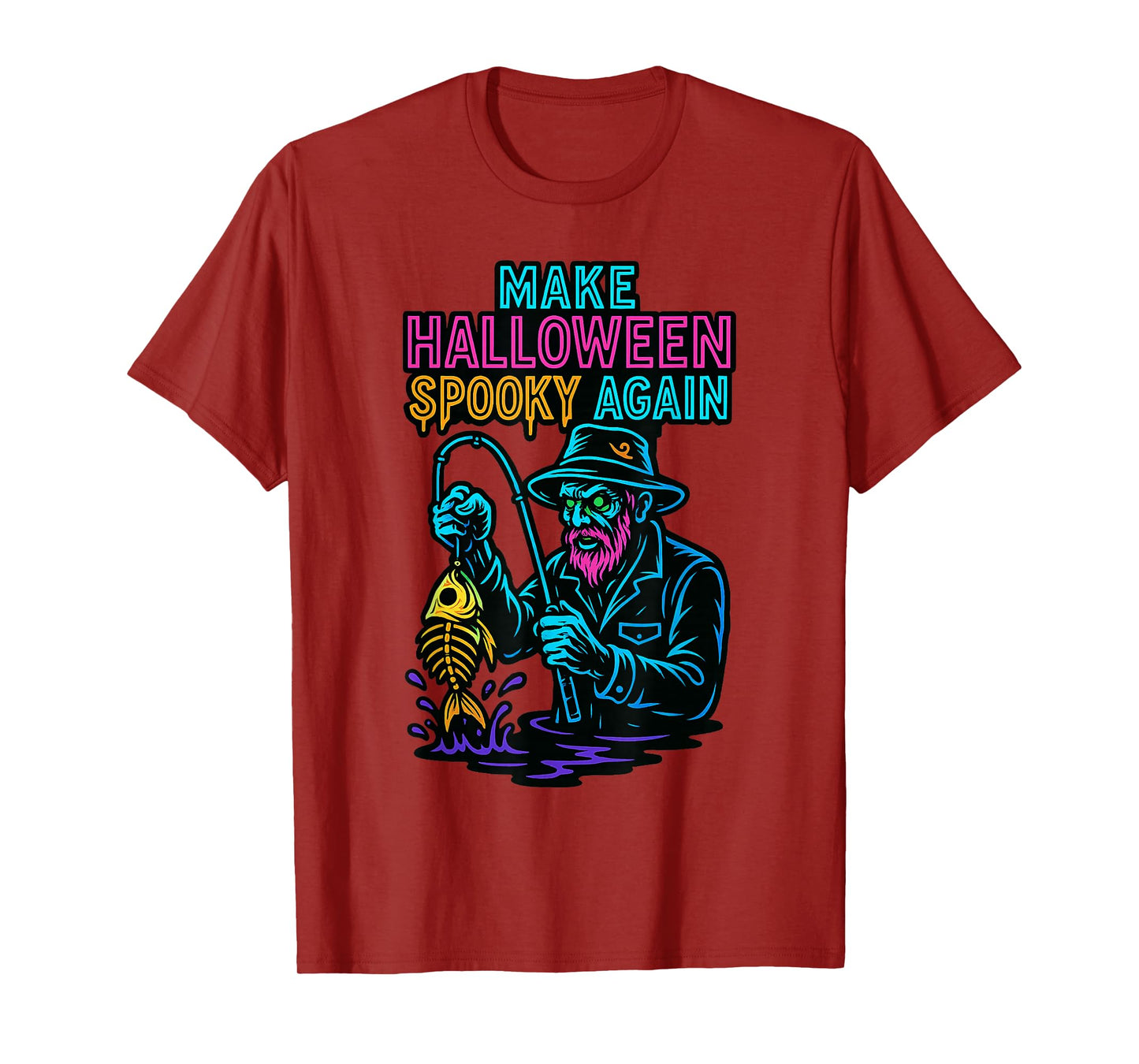 Make Halloween Spooky Again Zombie Fishing Fisherman T-Shirt