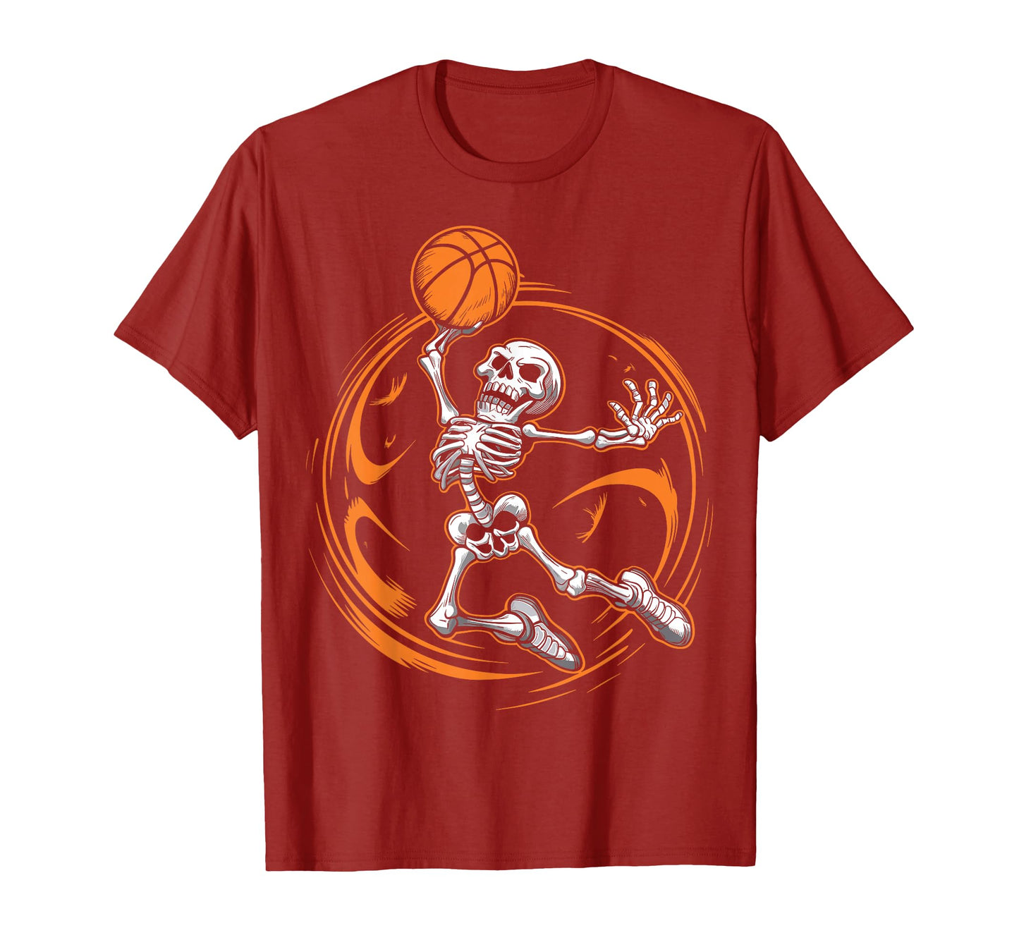 Basketball Skeleton Halloween Men Boys Basketball Halloween T-Shirt