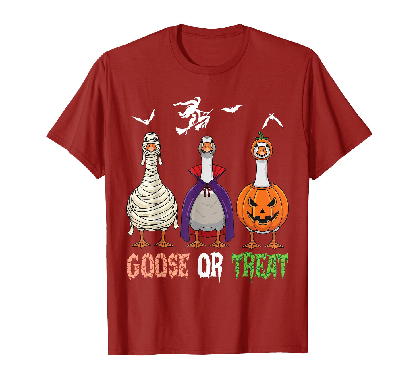 Goose Or Treat Halloween Witch Ghost Pumpkin Gooses Costume T-Shirt