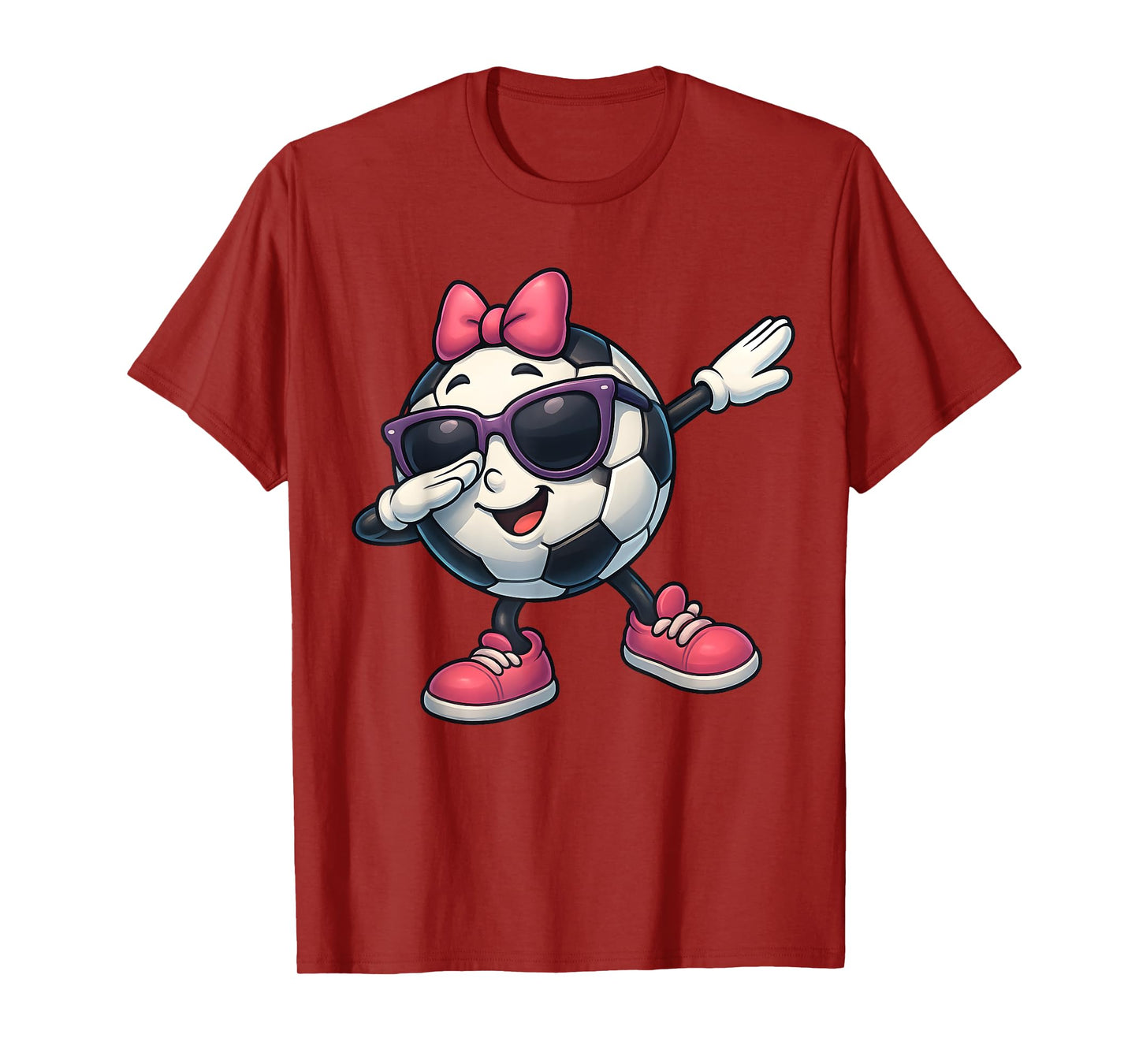 Funny Dabbing Soccer Ball Girl Tee for Kids Youth Fans T-Shirt