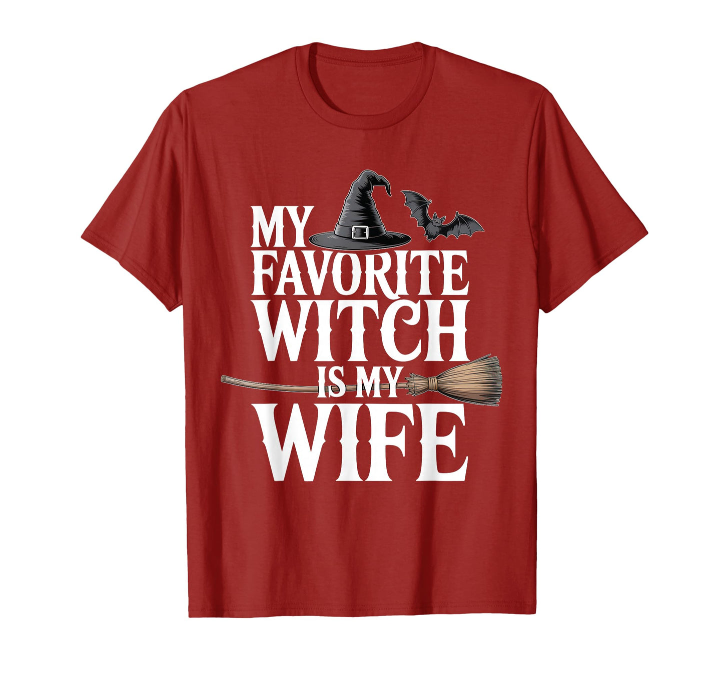 My Favorite Witch is My Wife Funny Halloween Husband Couple T-Shirt